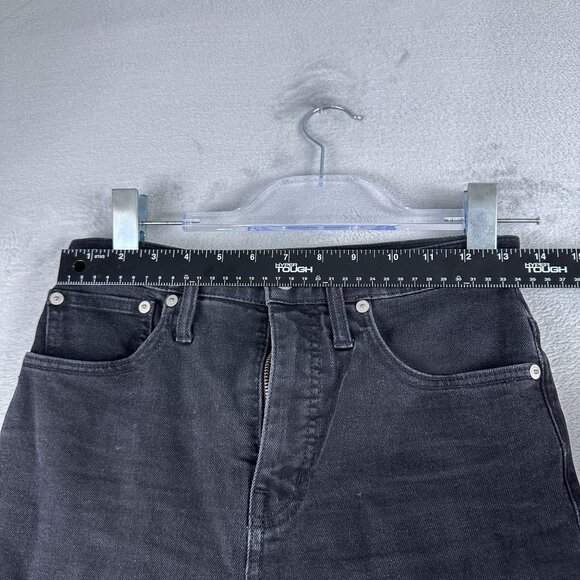 Madewell Classic Straight Leg Jeans Womens Size 25 High Rise Stretch Black - Picture 8 of 13